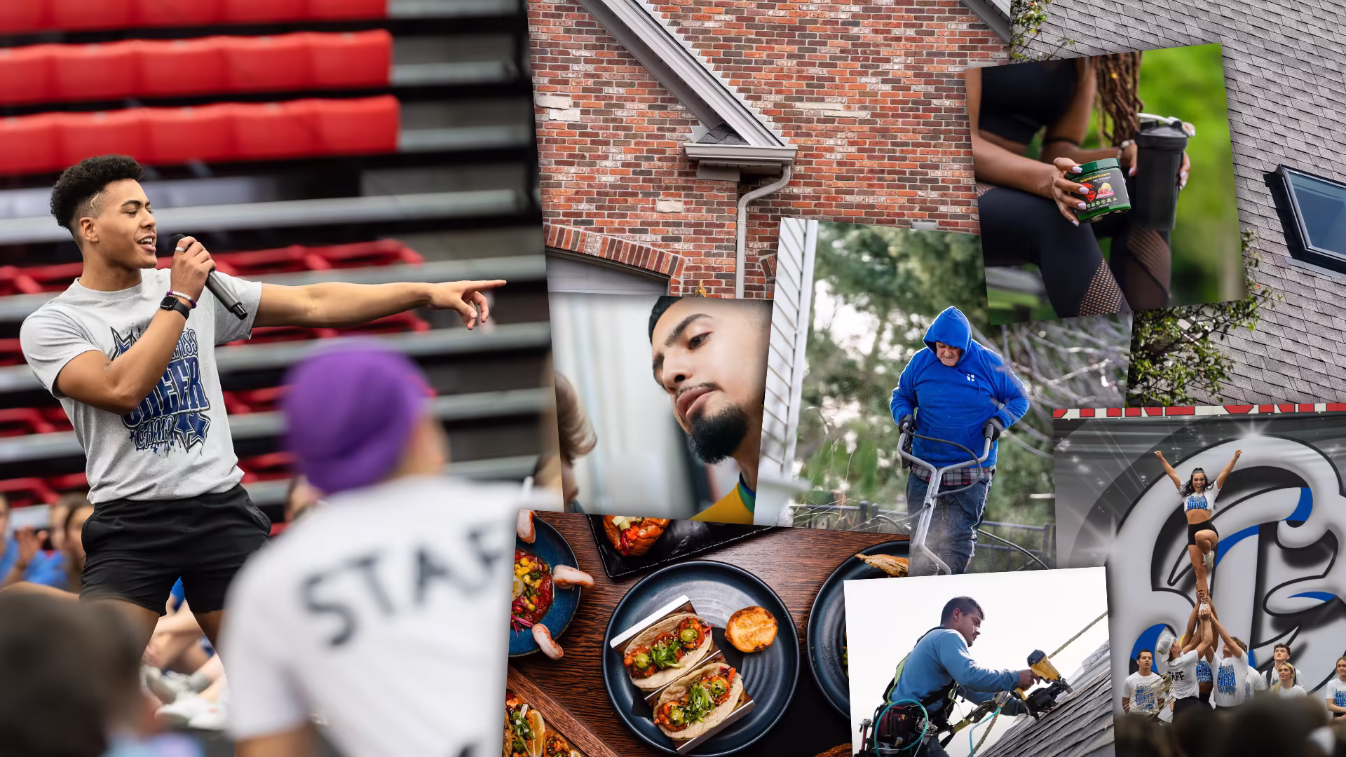Photo collage for MCZ Productions home page header.