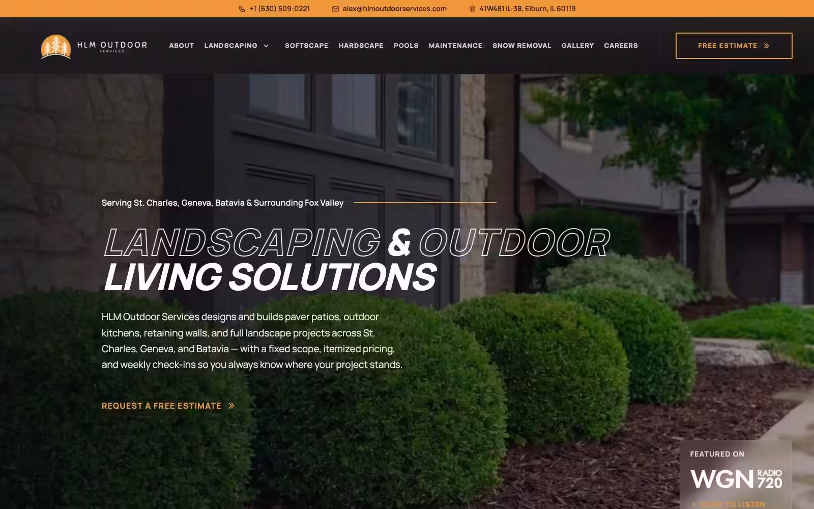 HLM Outdoor Services website homepage
